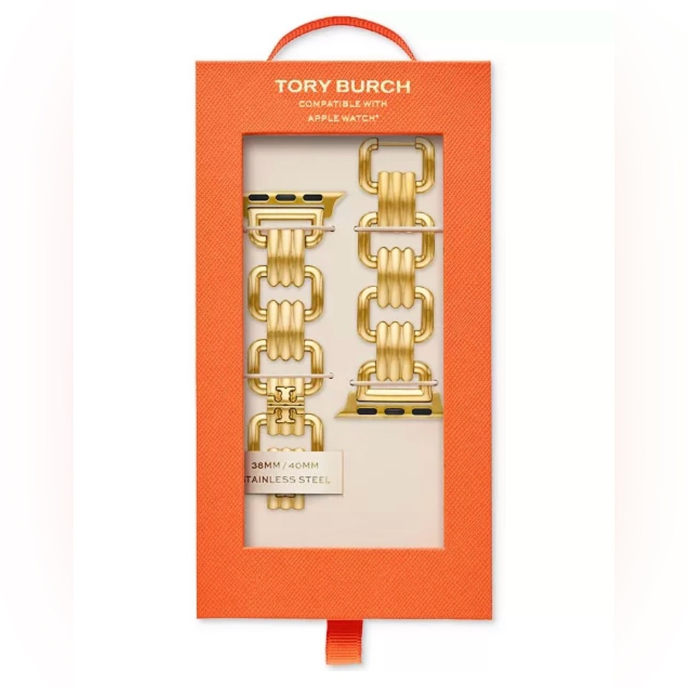 TORY BURCH  DESIGNER GOLD STAINLESS  ELEANOR  BAND FOR APPLE WATCH,  TBS0071